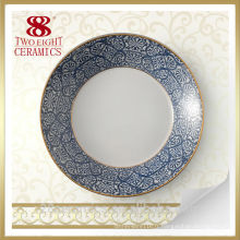 Plaque de dîner en gros de porcelaine d&#39;os, dessins de peinture de plaque en céramique